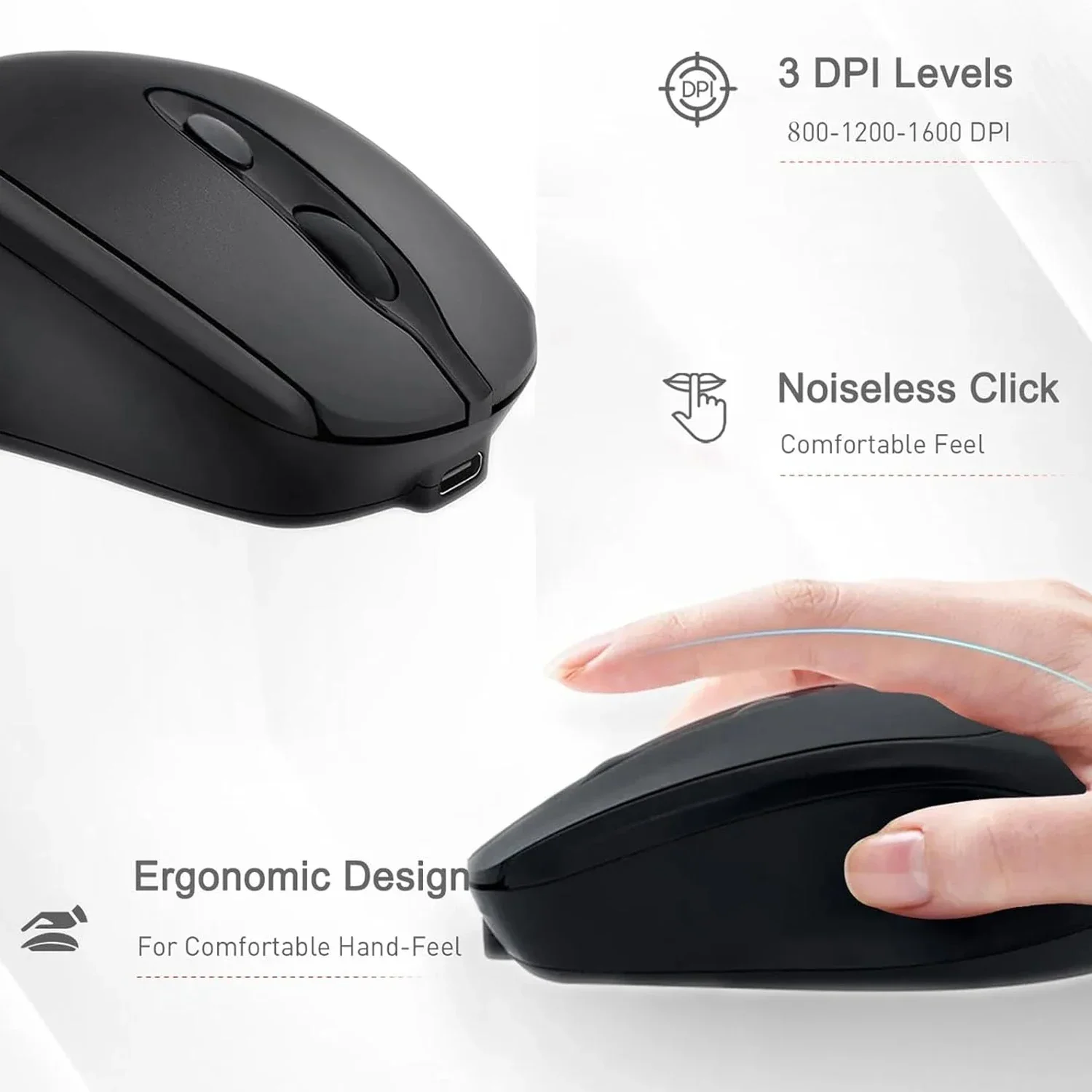 Dual Mode Wireless Mouse Bluetooth-Compatible 2.4G Rechargeable Computer Mouse Portable Cordless Mice For Laptop/iPad/Table wireless mouse