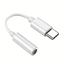 Universal Type C to 3.5mm Audio Adapter Cable (White)