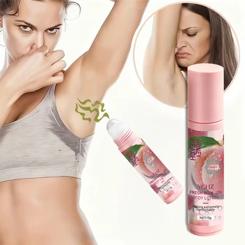 Peach Deodorant Roll-On, 72-Hour Freshening of Body Odor, Fresh Peach Scent, Body Deodorant, Long-Lasting Fragrance, Suitable for Underarms, Body, and Private Areas 1