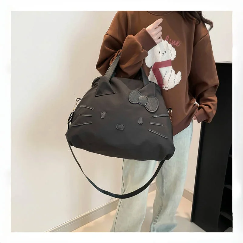 Travel Bag Sanrio large-capacity travel bag KT business trip luggage bag Hello Kitty bow casual cartoon convenient backpack