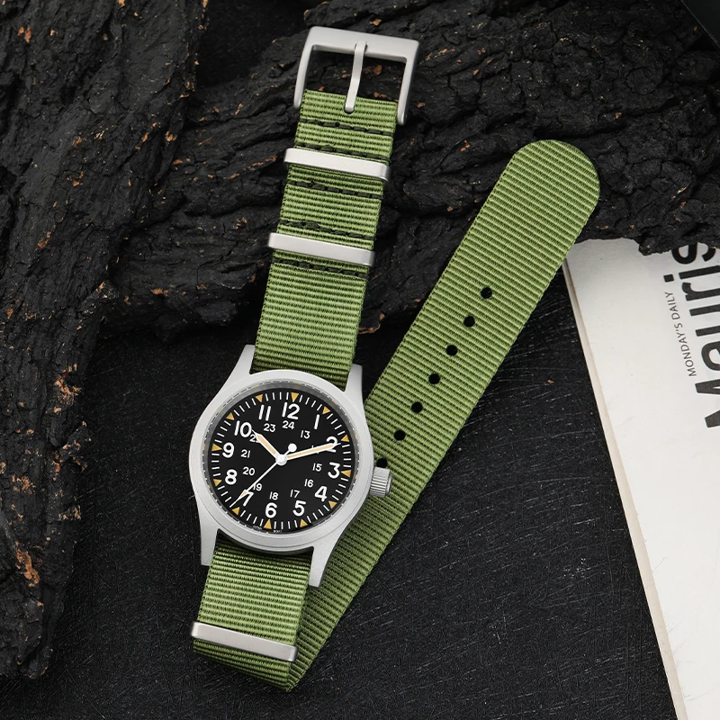 Militado ML05 Military Watch 316L Stainless Steel High Clear AR Coating Sapphire Crystal Luminous Sports Quartz Men Pilot Watch