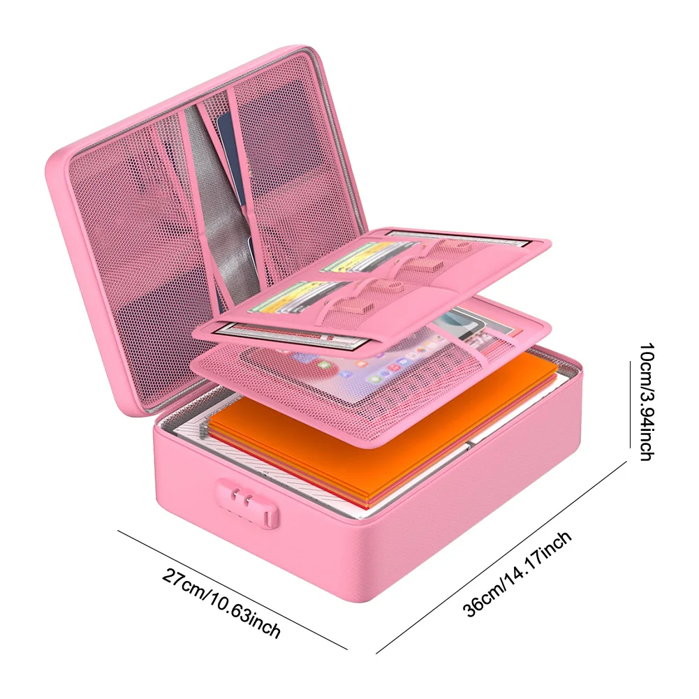5200 ℉ מארגן מסמכים אשאי עם מנעול מארגן קבצים מרובה שכבות תיבת מסמכים עמידה במים תיבת אחסון קבצים מתרחבת