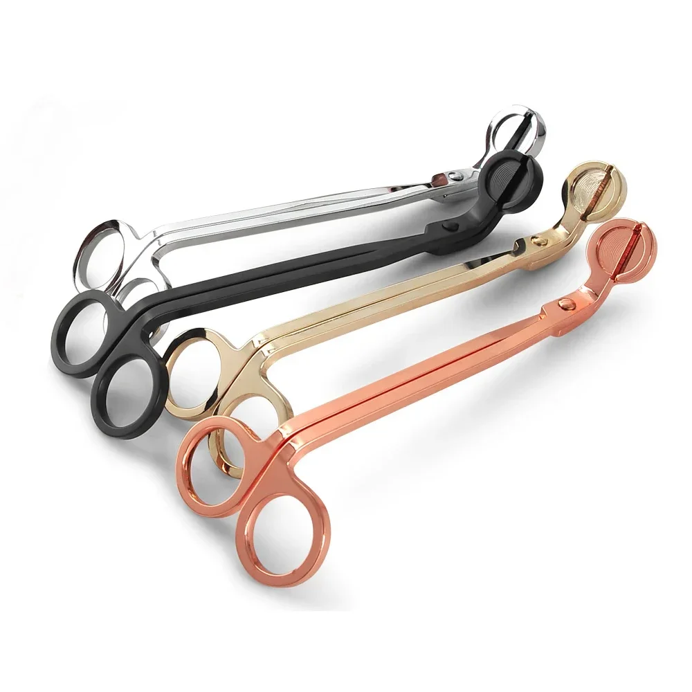 2pcs/set Candle Care Tools Kit Stainless Steel Wick Trimmer Dipper Snuffer Scissors Vintage Gold Silver Black Multifunctional