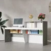 Reception Desk with Shelves,Modern Reception Table with Storage,Front Counter Table Checkout Table Retail Counter Reception Room 4