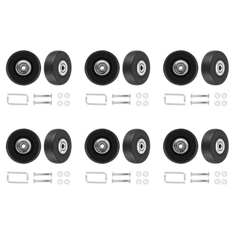 

12 Sets Of Luggage Suitcase Replacement Wheels Axles Deluxe Repair Tool OD 50Mm