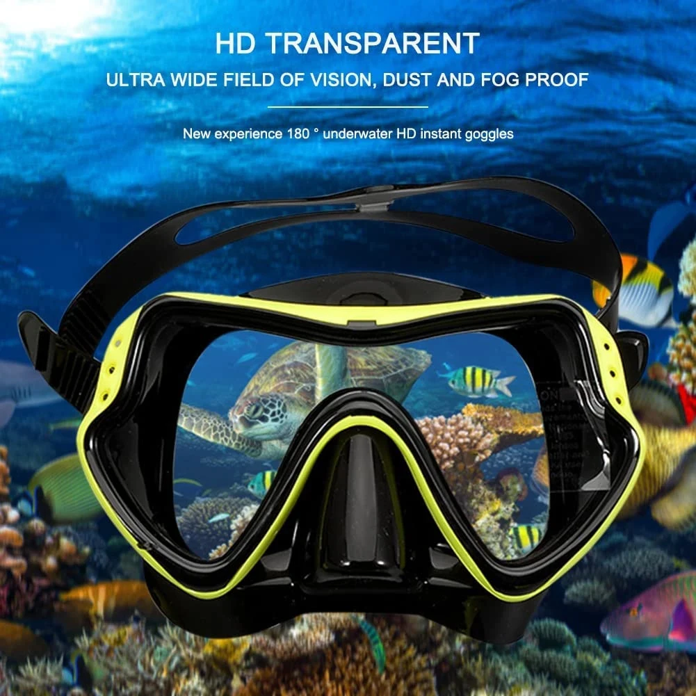 Adult Snorkel Diving Goggles Set HD Panoramic View Swimming Mask For Women Men Buceo Diving Mask маска для плавания Snorkel