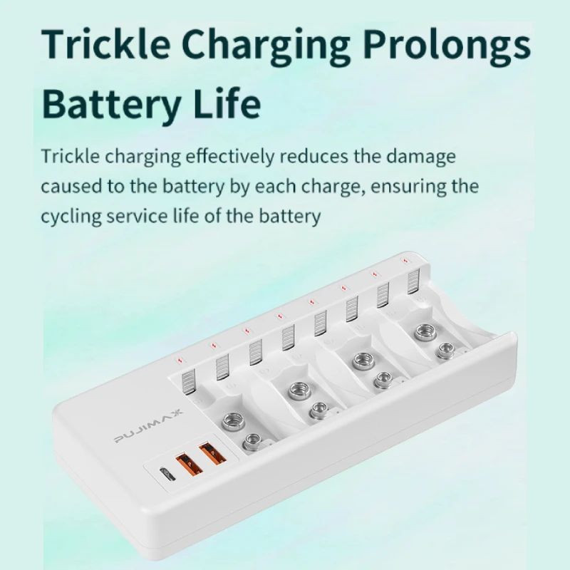 Versatile 8-Slot Fast Charging Station with Safety Features