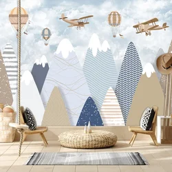 Custom Cartoon Peel and Stick Removable Optional Mountain Craft Wall Papers Home Decor Wallpapers for Living Room Baby Bed Mural