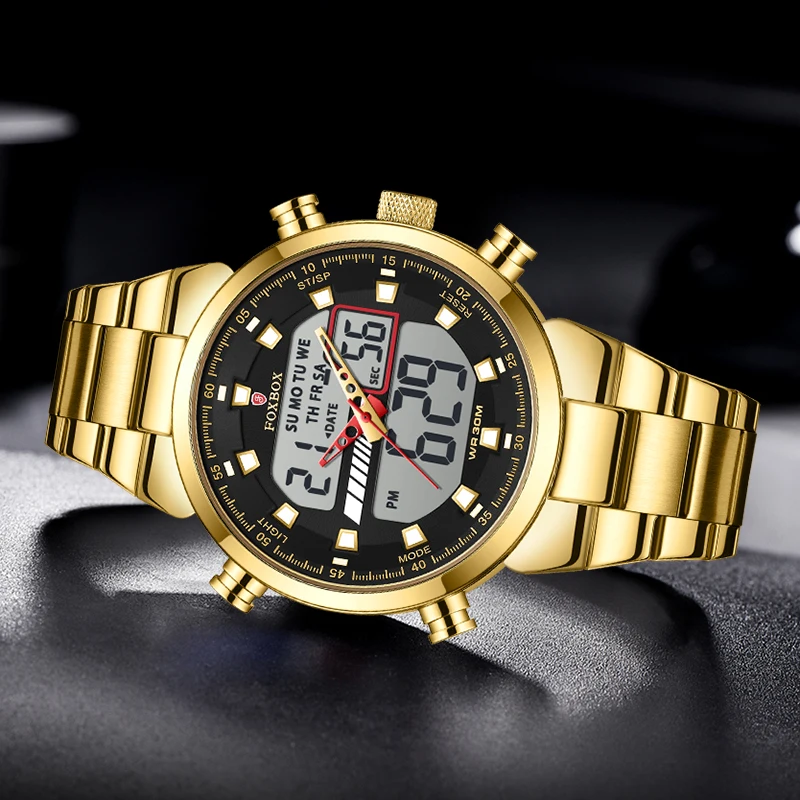 LIGE Fashion Men Watch FOXBOX Luxury Brand Sport Watch For Men Chronograph Quartz Wristwatch Military Waterproof Montre Homme