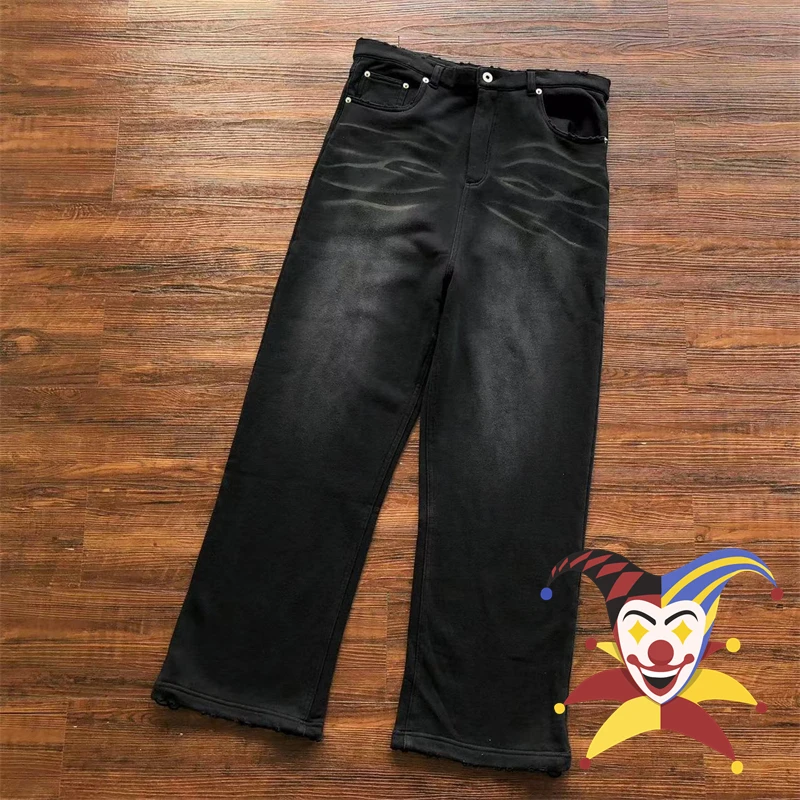 

Washed Grailz Sweatpants Men Women Black Structure Casual Zipper Straight Leg Pants Trousers