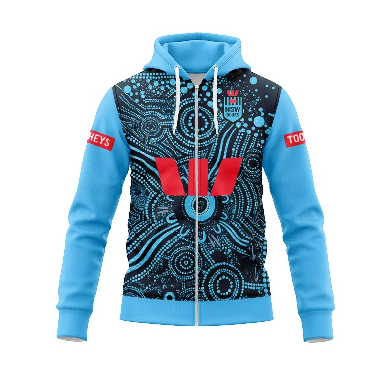 New South Wales Blues State of Origin Personalised Aboriginal Team Jersey Zip Hoodie (name and number )