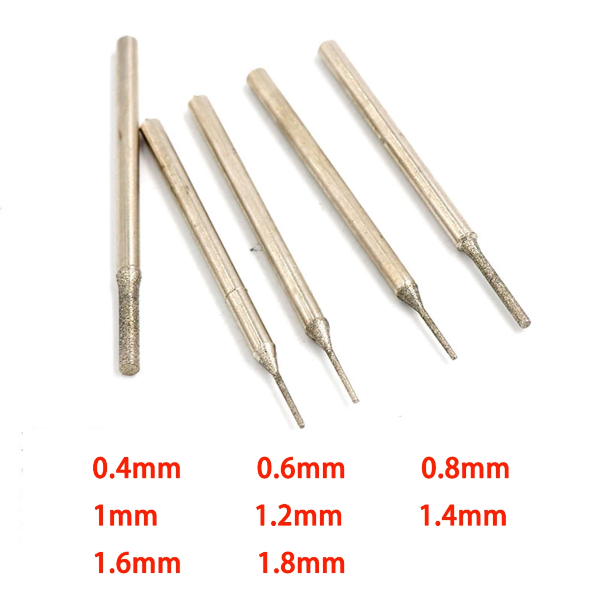 

1/3/5PCS 2.5mm Shank Grinding Rods Mini Drill Diamond Grinding Head 0.8mm-1.8mm Bur Needle Engraving Polishing Glass Drill Bit