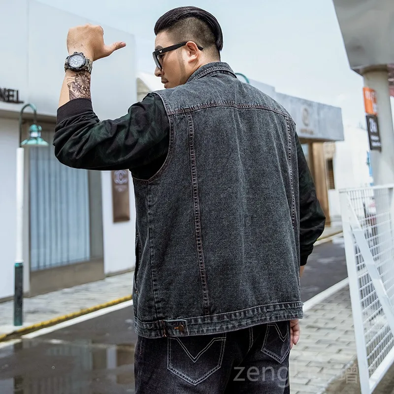 Vest Outfit Sleeveless Denim Jacket With Hood Men's Korean Street