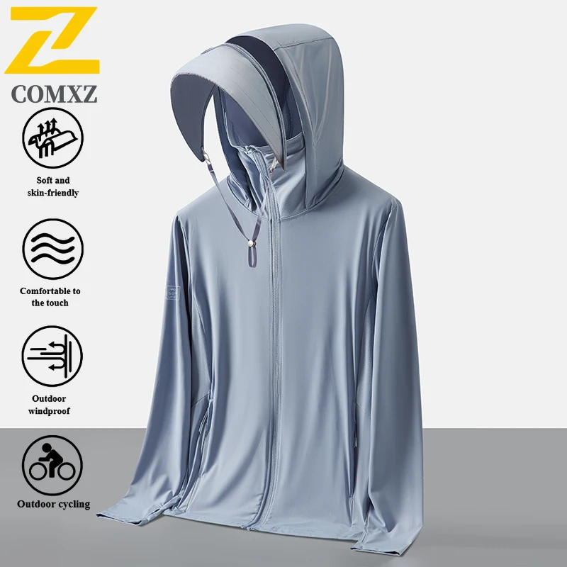 EIAO Summer Ice Silk UV Protection Jacket UPF50+ Lightweight Outdoor Sun Hoodie Breathable Skin Coat for Men Women sportswear