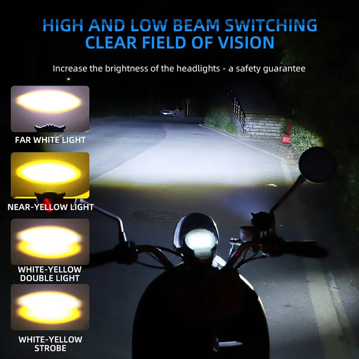 Motorcycle Headlight Spotlights Owl Style Motorcycle Driving Light Headlight Motorbike Scooter Fog Running Lamp High Brightness
