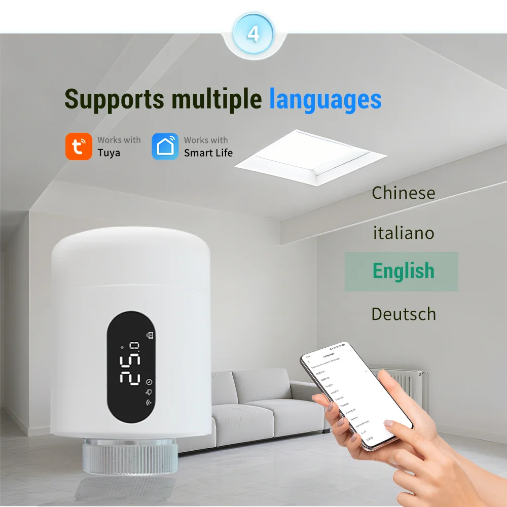 Termostato Inteligente Valvula Termostatica Digital Radiador