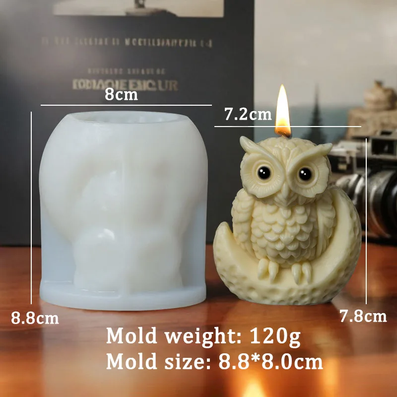 フクロウのキャンドル置物 新しい 3D フクロウキャンドルシリコーン型手芸かわいいフクロウ