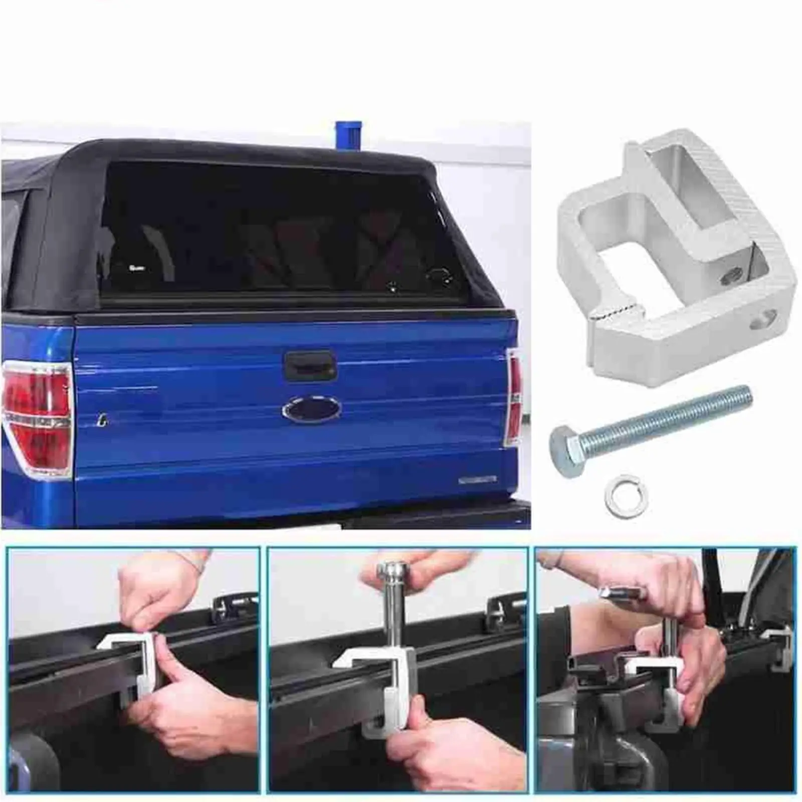 1pcs Tie Downs clamp Truck Cap Topper Camper Shell Mounting Clamps for Pickup Truck Add anchor points