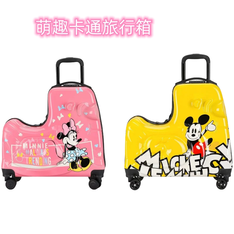 Mickey Minnie Divertente E Simpatico Modello Di Cartone Animato Multifunzionale Per Il Tempo Libero Viaggio Sit-On E Ride-On Trolley Valigia Per Ragaz