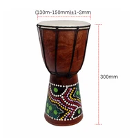 Tambour Djembe Africain en Bois Massif Sculpté à la Main, Peau de Chèvre, Tinging Musical Traditionnel Africain, 6 Pouces 3