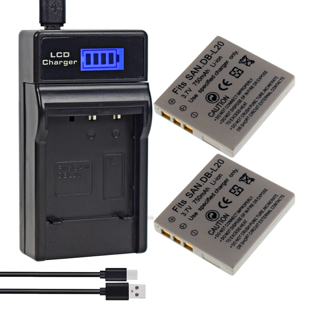 DB-L20 Battery or LCD Charger For Sanyo Xacti DMX-C1 C4 C5 C6 CA6