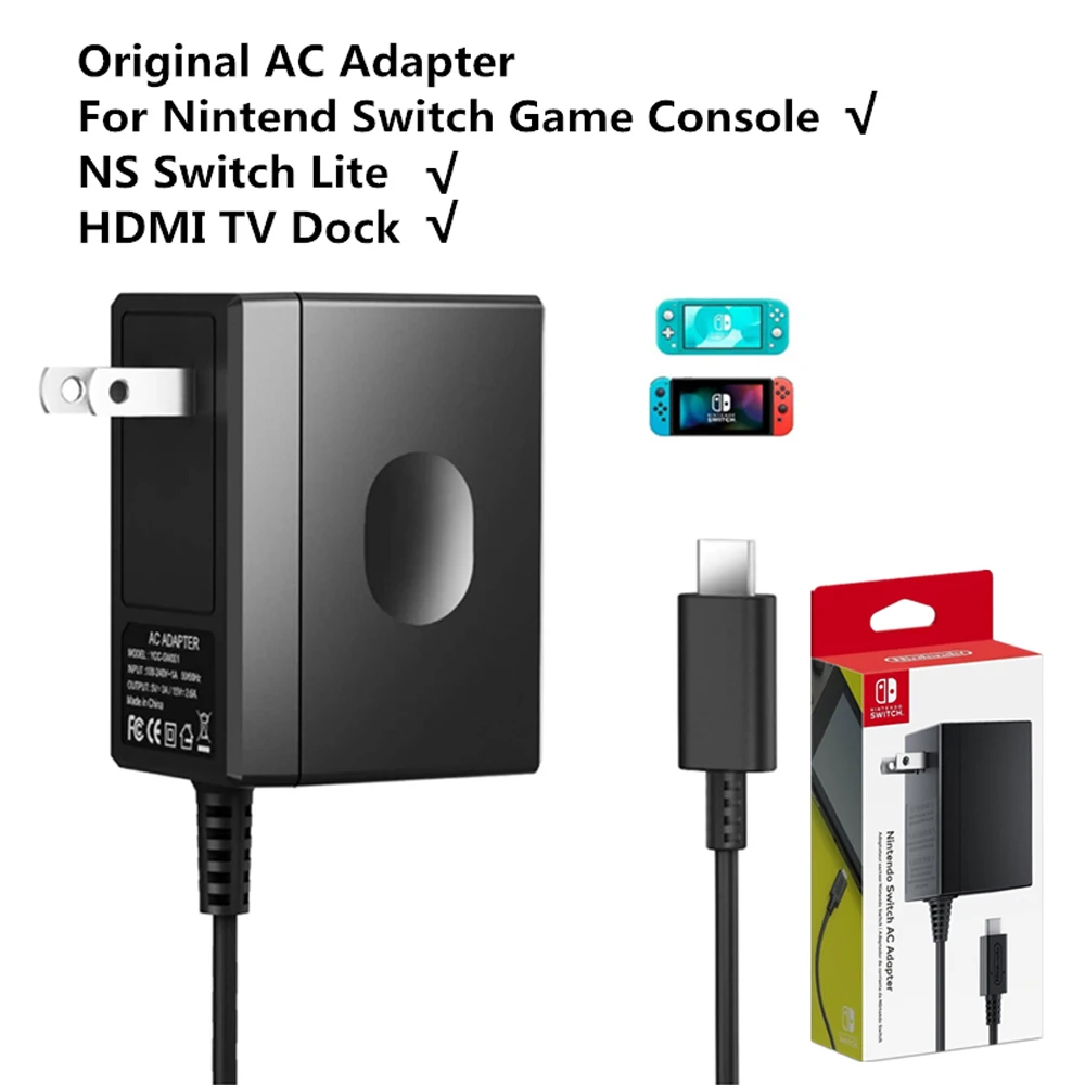 For Nintendo Switch Charging Dock Station TV Adapter HDMI/AC Charger Power  Cable