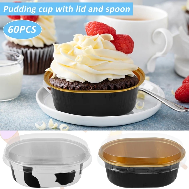 Plastic Cup- Clear Oval Mini Cup Lid Spoon