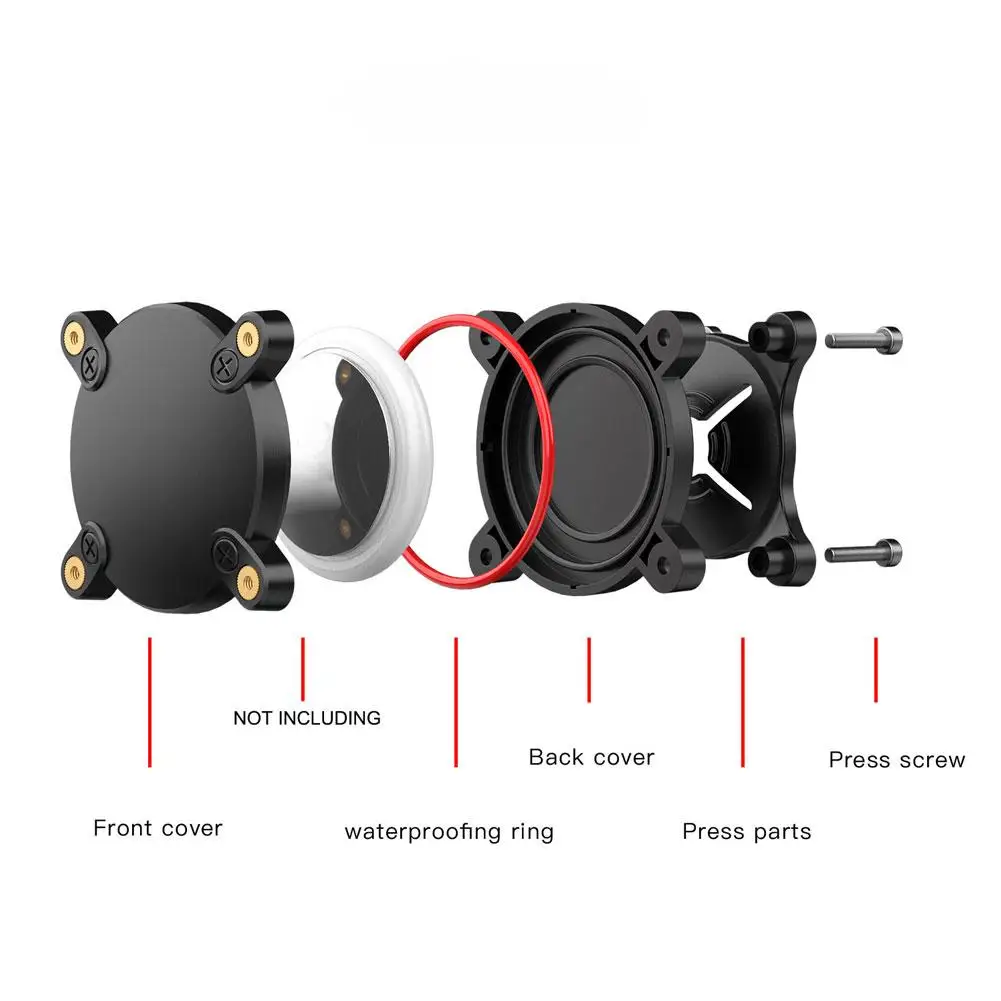 For Apple AirTag IP68 Dog Collar Holder Waterproof Protective Airtag Holder Case for Giant Pets Collar GPS Trackers Screw Vault