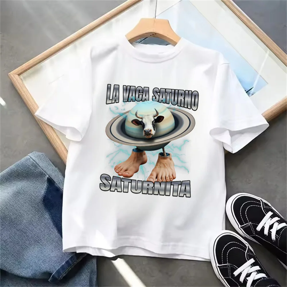 Italian Brainrot Animals Kids T-shirt - Cute and Absorbent Casual Summer Tee