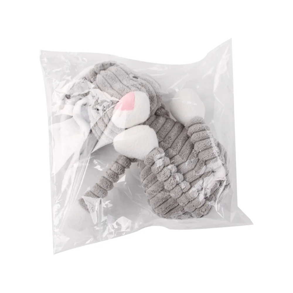 Cute Rabbit Plush Gray Small Dog Toy Puppy Cartoon Animal Pet Squeak Toy 6