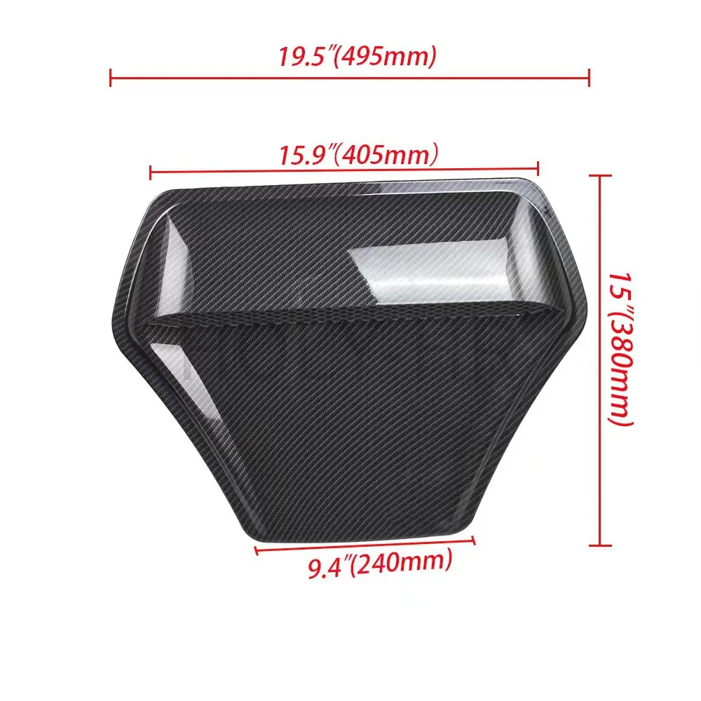Car modification exterior decoration hood decoration ventilation panel, ABS carbon fiber, black  Exterior Parts Bug Shields - 3