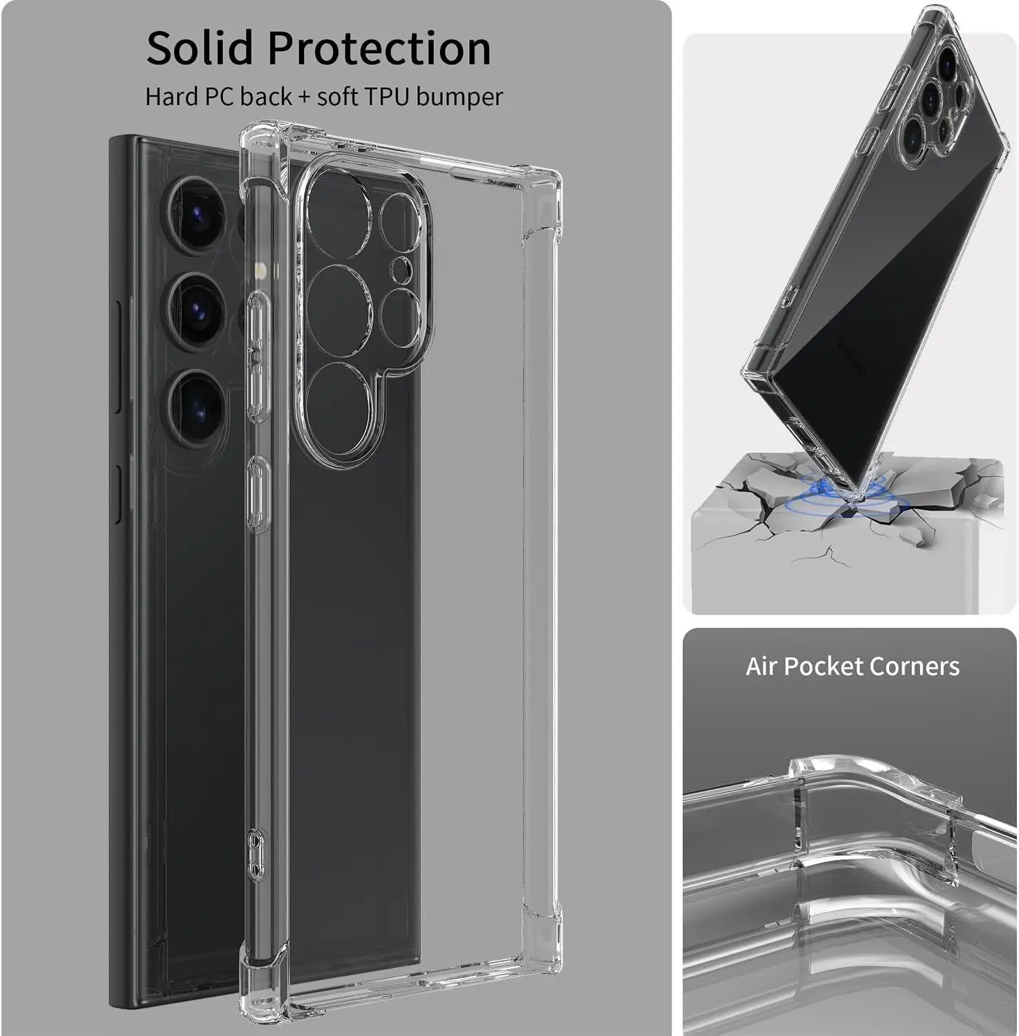 Crystal Clear Shockproof TPU Protective Phone Case - Slim, Durable Bumper Cover