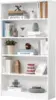 White Bookshelf for Bedroom 5 Shelf Office Bookcase 60 Inches Tall Modern Wood Bookshelf 1