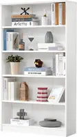 White Bookshelf for Bedroom 5 Shelf Office Bookcase 60 Inches Tall Modern Wood Bookshelf 1