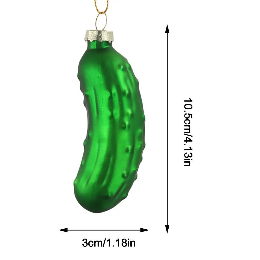 Christmas Pickle Ornament Tradition Decor Glass Blown Green Cucumber Craft Pendant Tags With Rope For Christmas Tree Home Decor christmas decorations