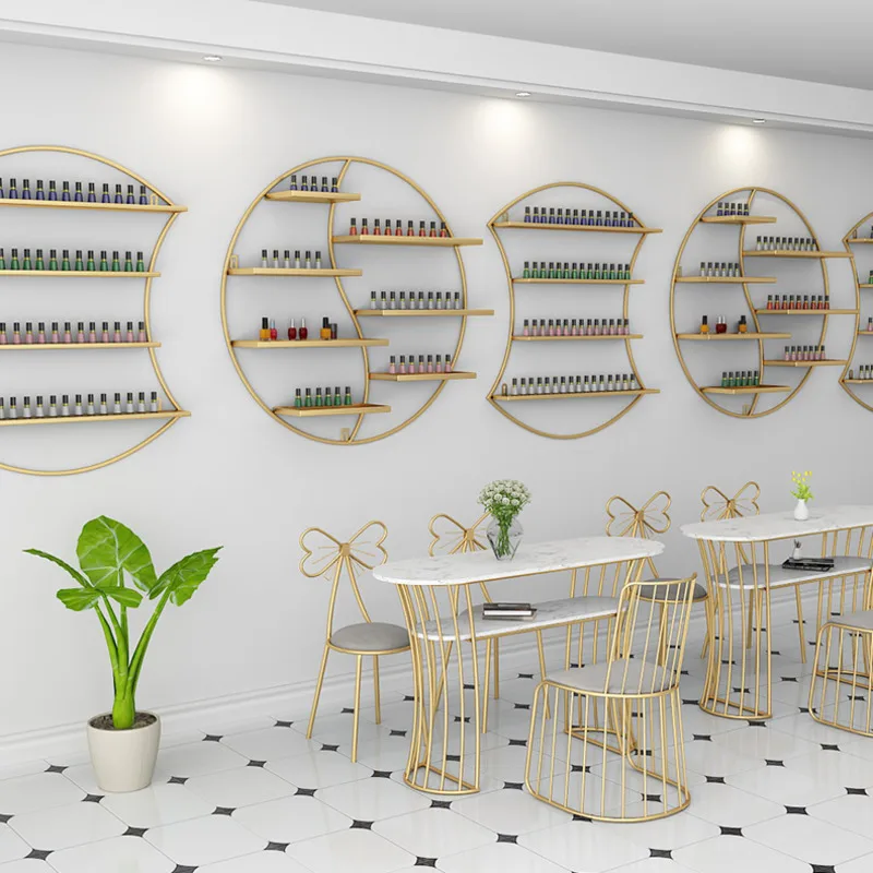 NailSalonShelvesWallDecorativeCelebrityNailPolishStorage