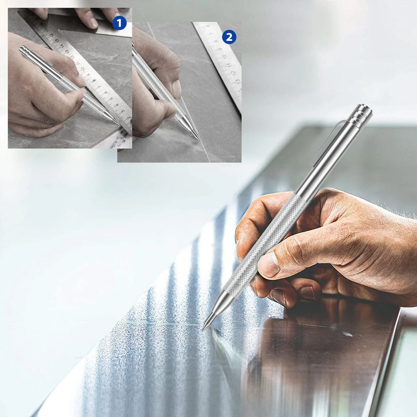 4Pcs Tungsten Carbide Tip Scriber with 20 Engraving Pen Marking Tip Scribing Pen For Glass Ceramic Metal Marking Hand Tools