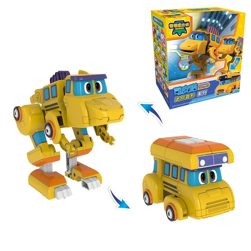 Action Figure Min Gogo Dino ABS Deformation Car/Airplane REX/PING/VIKI/TOMO Transformation Dinosaur Toys For Kids Gift