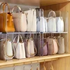 Handbag and wallet storage rack - transparent plastic bag storage partition, for closet and retail display 6