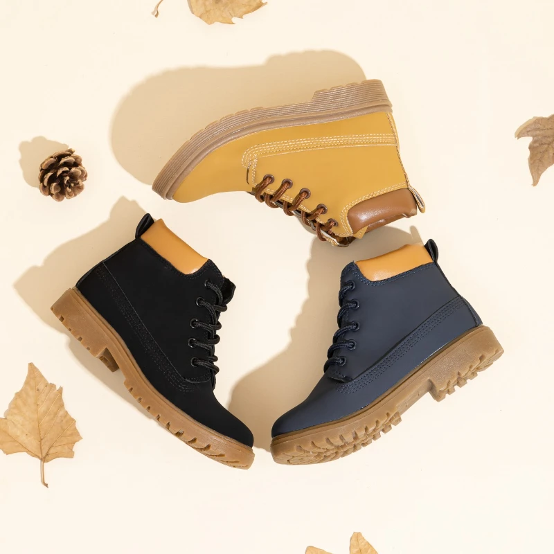 Leather Kids Ankle Boots for Autumn School