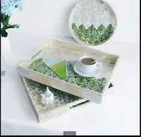 MDF Shell Storage Tray Tea Tray Desktop Organizer Decorative Trays Fruit Plate Snack Trays Paper Towel Holder Napkin Holder 1