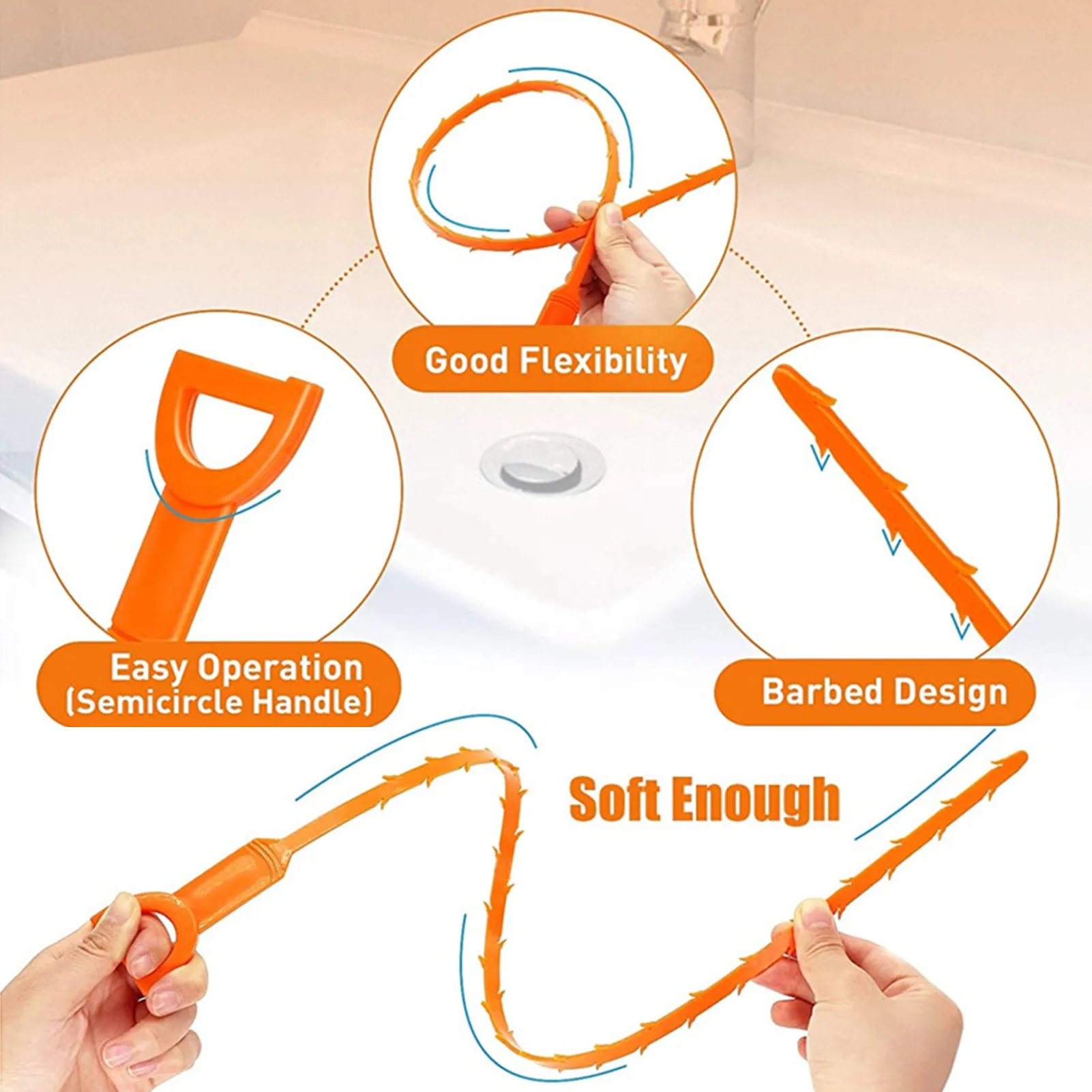 6 Pcs Drain Clog Remover Tool 6 Pcs Drain Opener Hair Clog Remover Sink Drain  Cleaner Sticks Tool Shower Drain Cleaner Tool For - AliExpress