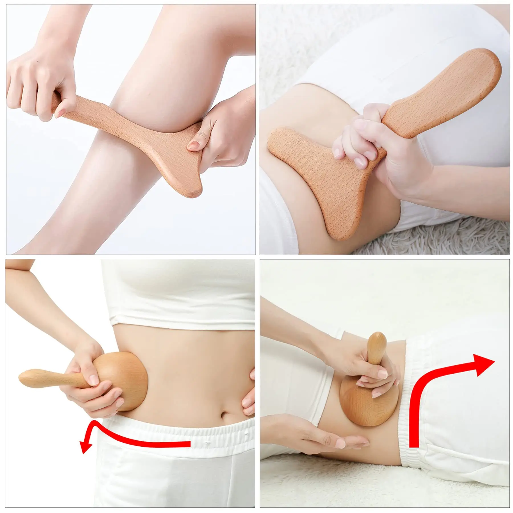 Holz Massage Set Zur Schmerztherapie Und Gegen Cellulite Am Körper_voghion.com
