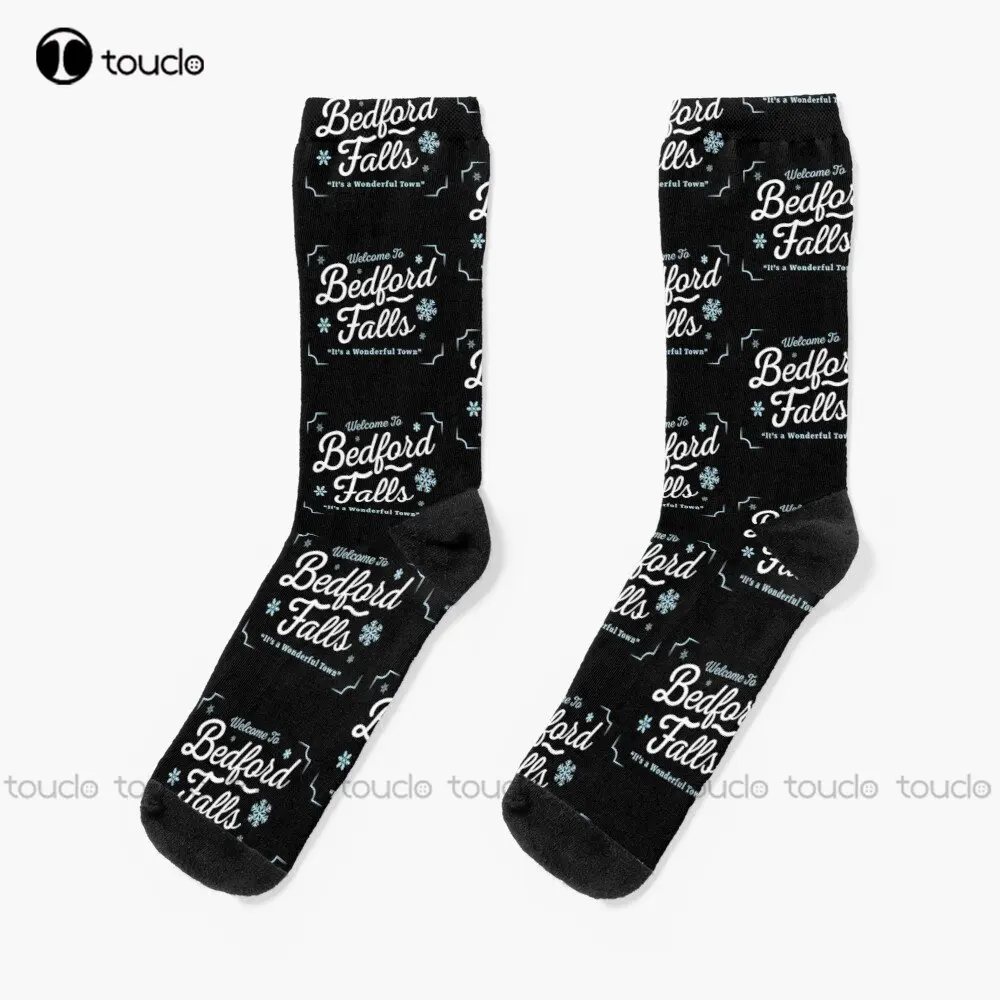 Bedford Falls Christmas Its A Wonderful Life Socks Socks Womens Custom Unisex Adult Teen Youth Socks Regalo Personalizzato