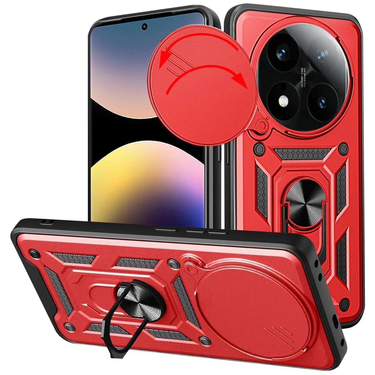 Military Armor Case with Ring Stand Holder - Enhanced Protection Cover