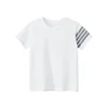 2025 Summer Clothes Children's T-Shirts Boys Striped Short Seleeve T Shirt Girls Short Sleeve O-Neck Cotton Top Kids Outfit 2