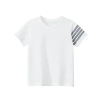 2025 Summer Clothes Children's T-Shirts Boys Striped Short Seleeve T Shirt Girls Short Sleeve O-Neck Cotton Top Kids Outfit 2
