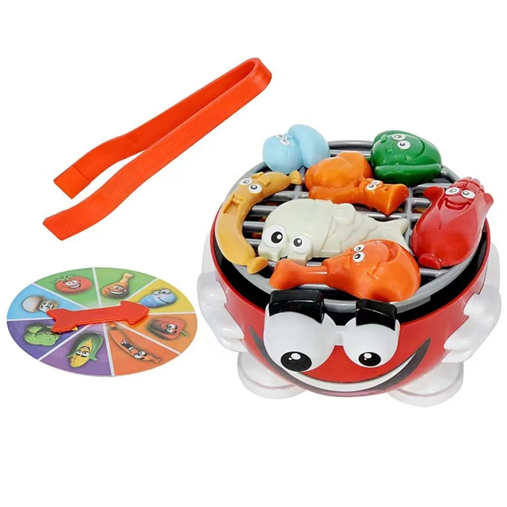 

Barbeque Party Action and Reflex Game Set Kids BBQ Games Tricky Desktop Toys Grill Food Sale Pretend Play House Fun Toy