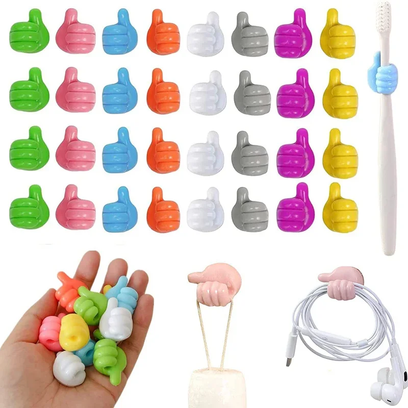 Self Adhesive Silicone Thumb Wall Hooks Multifunctional Cable Clip Key Home Hook Wall Storage 5/10Pcs wall mount hooks self adhesive hooks multi purpose hooks adhesive wall hook wall organizer hook