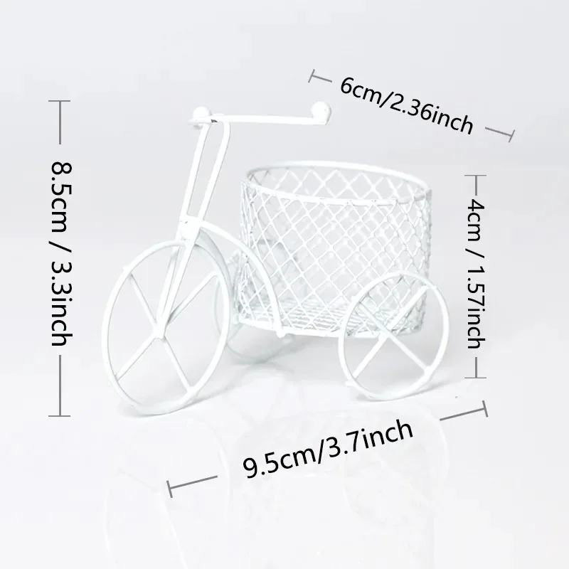 Pen Holder Metal Tricycle Pen Holder Stationery Storage Box Office Accessories Cute Office Supplies 1pc